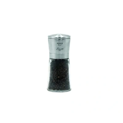 Immagine di Bisetti Pepper Macinapepe Speziali Tappo Acciaio Inox Made Italy Vetro, Inossidabile, Argento/Trasparente