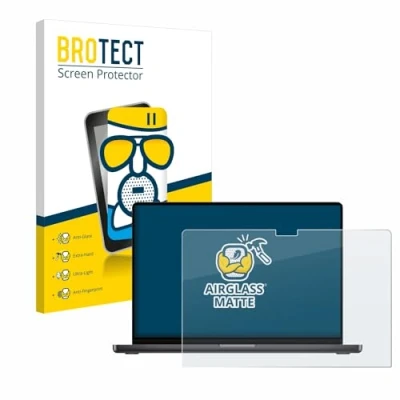Immagine di brotect Pellicola Vetro Opaca per Apple MacBook Pro 16&quot; 2023 M3 Protezione Schermo [Anti Riflesso, Durezza 9H]