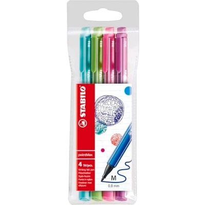 Immagine di Fineliner Premium STABILO pointMax Astuccio da 4 Spring Colori assortiti