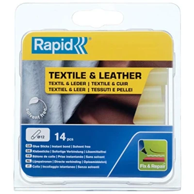 Immagine di Rapid Stick di colla 12 mm per tessuto e pelle, Ø12 x 94 mm, colore: giallastro, 14 pezzi, confezione da 125 g