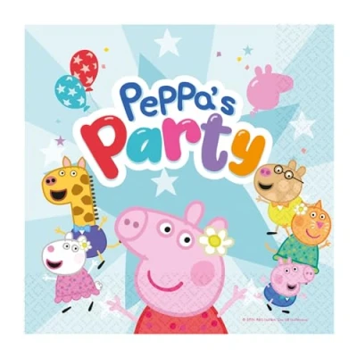 Immagine di Amscan Peppa Pig 9918339 Tovaglioli per feste di compleanno bambini, confezione da 16