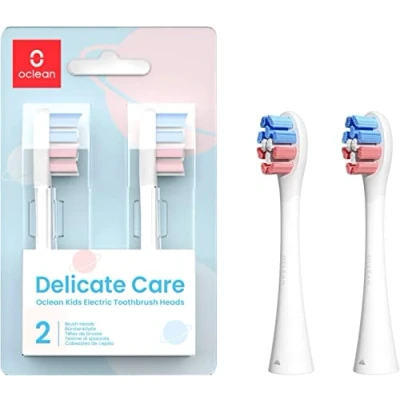 Immagine di Oclean Testine di ricambio per bambini, compatibili con tutte le maniglie elettriche Oclean, approvate dalla FDA (2 pezzi) bianco