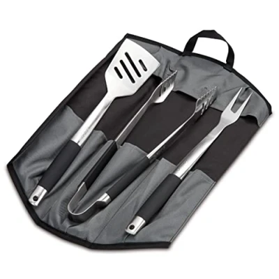 Immagine di Enders Set Utensili BBQ 3 in 1 Spatola, Pinze, Forchettone &amp; custodia includa Premium: da acciaio inossidabile con rispettiva per #8786