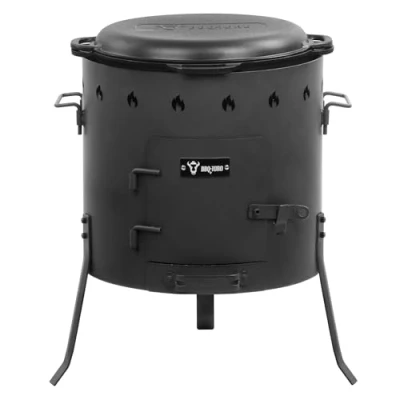 Immagine di BBQ Toro in ghisa kazan 19 litri con fornello Ø 40 cm pentola XXL coperchio bollitore per gulasch, da fuoco, esterno