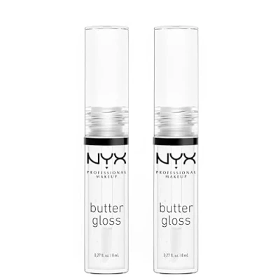Immagine di NYX Professional Makeup Lucidalabbra Trasparente, Non Appiccicoso, Pride Butter Gloss, Confezione da 2