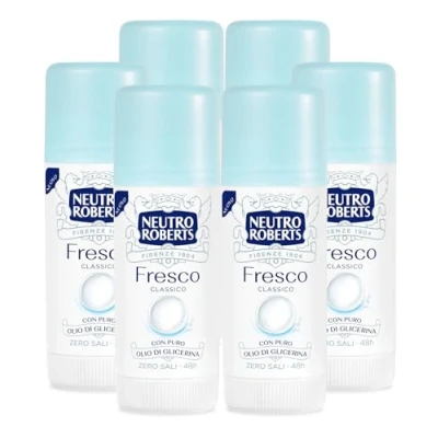 Immagine di 6x Neutro Roberts Deodorante Stick Fresco Blu Efficace 48h Senza Sali di Aluminio 6 Flaconi da 40ml ognuno