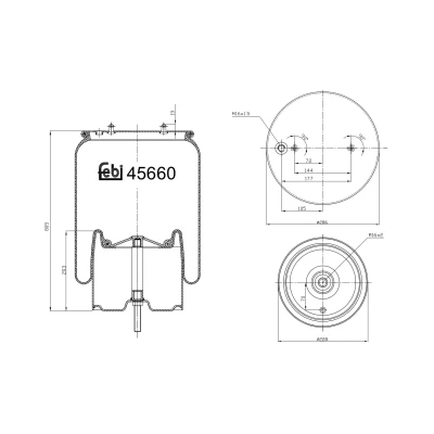 Immagine di FEBI BILSTEIN 45660 Soffietto, Sospensione pneumatica SCANIA: P,G,R,T series