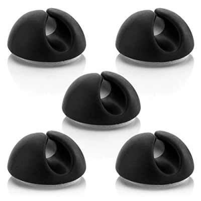 Immagine di deleyCON 5x Fermacavi Cavo del Supporto Gestione dei Cavi Fissaggio Organizzatore via per fino a 8mm Attacco Nero