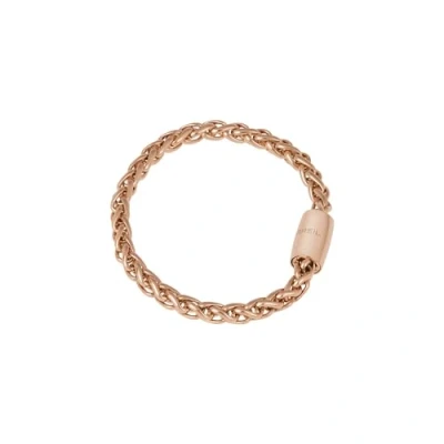 Immagine di Breil, Collezione Magnetica, Bracciale Donna Small Wave, in Acciaio Lucido Colorato IP Rose, con Catena a Spiga e Pratica Chiusura Magnete, Colore Rose Gold, Misura 19 Cm