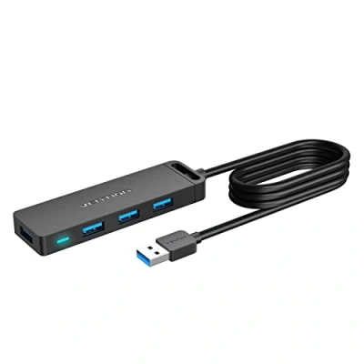 Immagine di Hub USB 3.0, VENTION Porte Multiple per PC 4 Porta Sdoppiatore Ultra Sottile Splitter Laptop, Mac Mini/Pro, Surface Pro/XPS/ PS4/5 (1m)