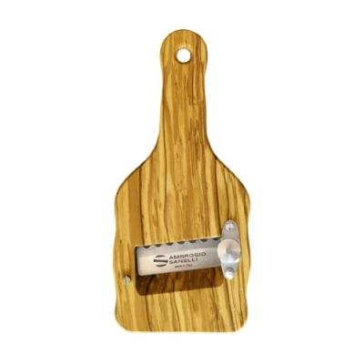 Immagine di Sanelli Ambrogio Ulivo, Affettatartufi in Legno Manico, Ergonomico ed Antiscivolo. Regolatore di qualità per Un Taglio preciso. Lama ondulata, 23.0x9.0x2.5 cm