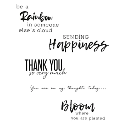 Immagine di Sizzix Timbri Trasparenti 5PK Sentiments #1 di Pete Hughes 665403 Capitolo 3 2022, Sentimenti a Sunnyside #1, One Size