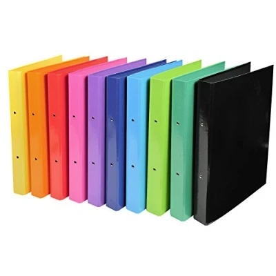 Immagine di Exacompta 54929E Conf. da 10 Raccoglitori Foderati in Cartoncino Lucido Plastificato Iderama 2 Anelli Tondi 30 mm Dorso 40 F.to Esterno 26x32 cm per A4 Colori Assortiti