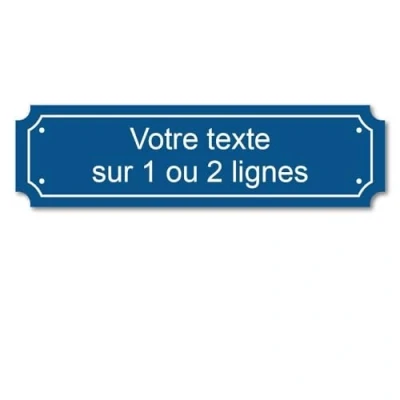Immagine di Targhetta incisa personalizzata 1 o 2 linee 14,5 x 4 cm autoadesiva, blu scuro
