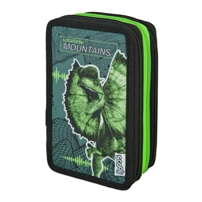 Immagine di Scooli Astuccio Scolastico Tripledecker Jurassic World Grande con matite di Alta qualità Pratico e Funzionale a Partire dai 6 Anni
