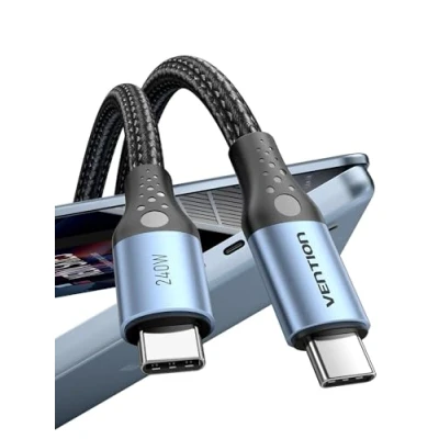 Immagine di VENTION Cavo USB C 240W 5A Ricarica Rapida Compatibile con iPhone 15 Pro Max, MacBook 2020, iPad Air Pro, Galaxy S23 S22, Switch, Pixel, LG e Altro (1,5m)