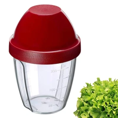 Immagine di Westmark Shaker per condimenti con scala graduata, Disco rimovibile e bocchetta richiudibile, Capacità: 0,5 l, Plastica, Senza BPA, Mixery, Colore: Traslucido/Rosso, 2435227R