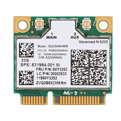 Immagine di ASHATA Scheda di Rete per PC Portatile Wireless N 6205 Mini PCI E, 300 Mbps