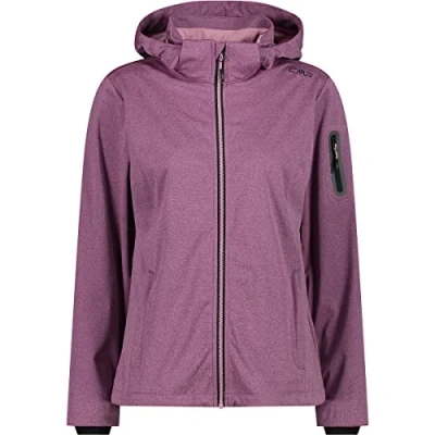 Immagine di CMP Giacca melange in light softshell da donna con cappuccio removibile, Pink Fluo Mel., 54