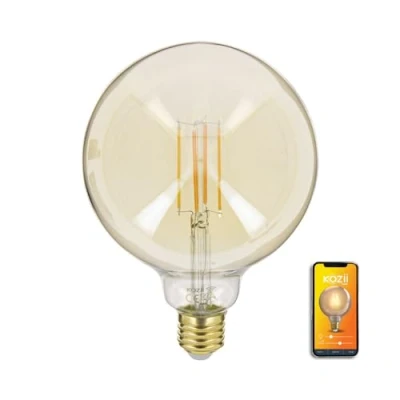 Immagine di KOZII KRFDE470B125ACCT Lampadina a LED collegata filamento E27 G125 trasparente