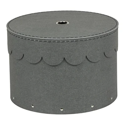 Immagine di Bigso Box of Sweden Scatole portaoggetti rotonde con coperchio in carta e cartone Contenitori rotondi per vestiti, giocattoli altro Set da 2 grigio