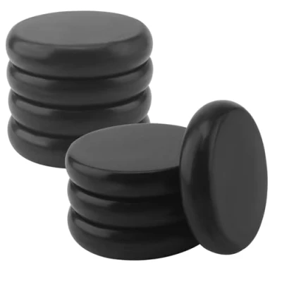 Immagine di MUKCHAP 8 pietre per massaggi in basalto, x 1,8 cm, nere, grandi caldi, riscaldate spa rilassante