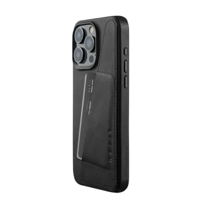 Immagine di MUJJO Cover a portafoglio in pelle per iPhone 15 Pro Max Nero CL 042 BK