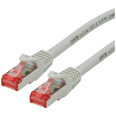 Immagine di Roline 21.15.2605 RJ45 cavo di rete, patch CAT 6 S/FTP 5.00 m Grigio doppia schermatura, Privo alogeni, Ritardante fiamma 1 pz.