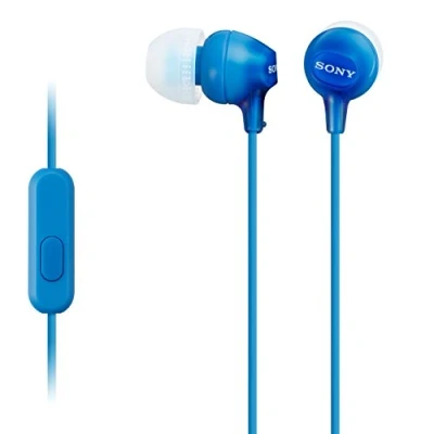 Immagine di Sony MDR EX15AP Cuffie in ear con microfono, Auricolari silicone, Blu