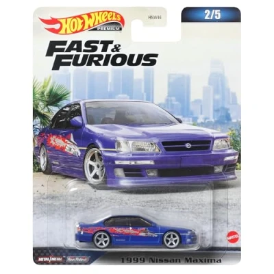 Immagine di Hot Wheels FAST AND FURIOUS Die Cast Modellino Auto 1999 NISSAN MAXIMA Scala 1:64 lunghezza 7cm Blu
