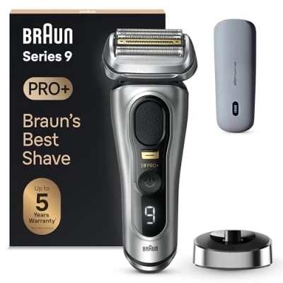 Immagine di Braun Series 9 PRO +, Rasoio Elettrico Barba Rifinitore di precisione, con PowerCase, Batteria Litio Ion, 100% Impermeabile Idea Regalo, 9527s Argento
