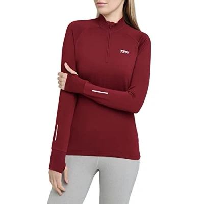 Immagine di TCA Winter Run Donna Top da Corsa A Manica Lunga con Mezza Zip Cabernet, XL