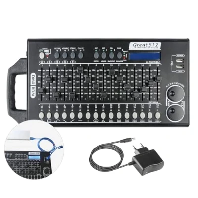 Immagine di Centralina Dmx 512 Canali Controller per Dmx, Luci Programma in Esecuzione Incorporato con Funzione DIP Switch RDM, Mixer Console Dj Light Board da Palco