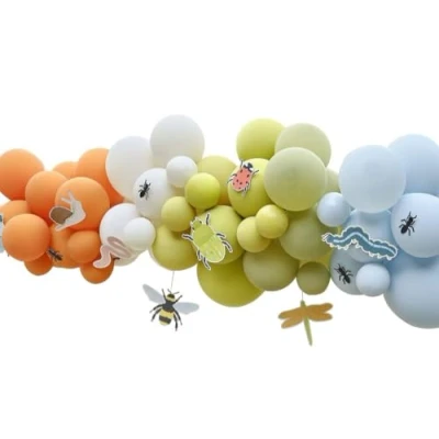 Immagine di Ginger Ray Creepy Crawly Bugs Arco per palloncini con 55 in lattice e 10 ritagli biglietti, decorazione feste di compleanno bambini