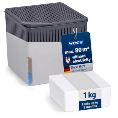 Immagine di Wenko 50221100 Deumidificatore Cube Grigio 1000 G capacità 1.6 L, scuro