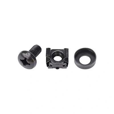 Immagine di HMF 61060 60x Dadi a Gabbia per Server Rack 10&quot; o 19&quot; Armadio Server, di Rete, Viti Montaggio M6, nero