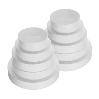 Immagine di Vent Systems Riduttore in linea per condotti plastica da 80 100 120 125 150 mm Connettore Adattatore universale tubo flessibile HVAC PVC ABS Confezione 2