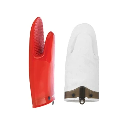 Immagine di Unbekannt Mastrad F82315 Guanto da Cucina in Silicone e Cotone, Dimensioni: 29,3 x 13 3 cm, Colore: Rosso
