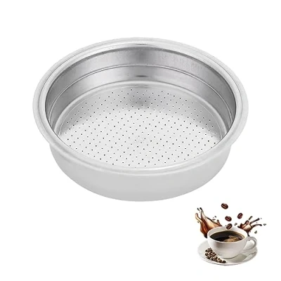 Immagine di Filtro da Caffè in Acciaio Inossidabile, Cestello Pressurizzato a Doppio Strato 51 mm Espresso per Macchina Portafilter(Coppa Singola)