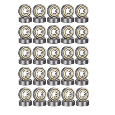Immagine di 50 cuscinetti a sfera 608zz, in metallo, doppio strato, miniatura, per skateboard, scooter, pattini linea, 8 mm x 22 7