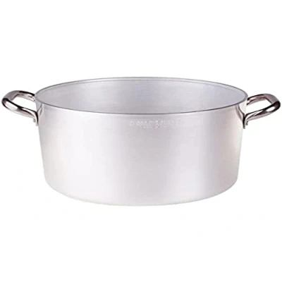 Immagine di Pentole Agnelli ALMA104B32 Casseruola Alta con Maniglie, Alluminio, Argento, 16.9 L