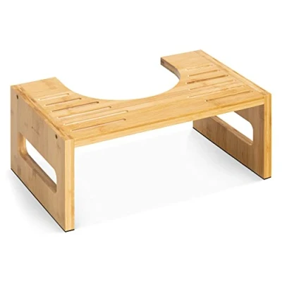 Immagine di Navaris Supporto Poggiapiedi Bagno WC Sgabello Toilette in Legno bambù Scalino Poggia Piedi per Seduta Comoda su Toilet Water Rialzo Ginocchia