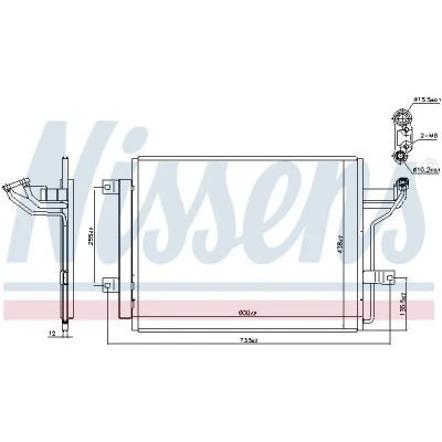 Immagine di NISSENS 940909 Condensatore con essiccatore Alluminio 600 R 134a