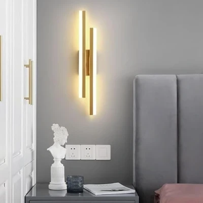 Immagine di Comely Applique da Parete Interno Moderna, 3 Temperature Colore 16W Lampada Parete, Oro a Muro per Camera Letto Soggiorno Corridoio Ufficio Scala, 3000K/4500K/6500K