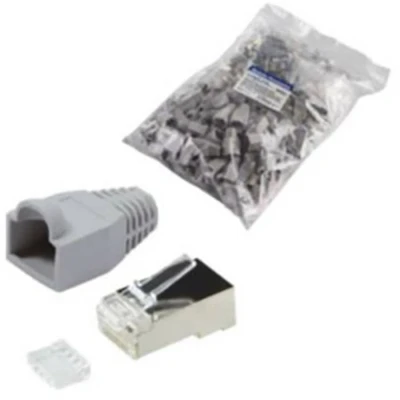 Immagine di LogiLink MP0021 Connettore RJ45 CAT 6, schermato Spina dritta Poli: 8P8C Grigio 100 pz.