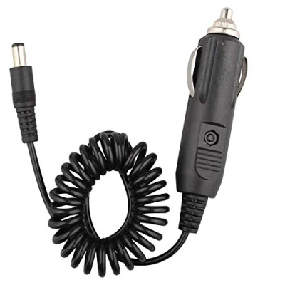 Immagine di Futheda Presa accendi sigari auto adattatore maschio a DC 5.5 x 2.1 mm spina 12 V Spring cavo di prolunga per retrovisore monitor CCTV o motore Dispositivo
