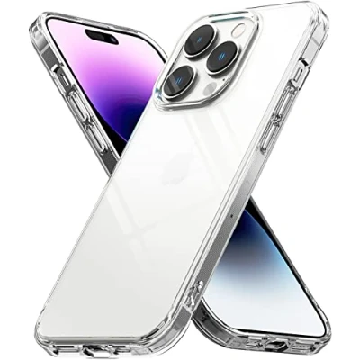 Immagine di Ringke Fusion Compatibile con Cover iPhone 14 Pro Max, Calza a Pennello, Custodia Antiurto Trasparente Buon Grip Disegnato per Max Clear