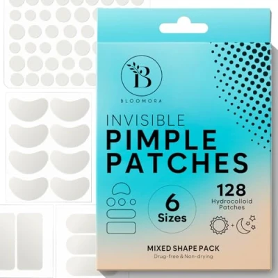 Immagine di Patch Brufoli Invisibili Grandi a supporto delle imperfezioni, Pimple Idrocolloide per il Macchie di Acne, Cerotti (6 Formati, 128 Pezzi)