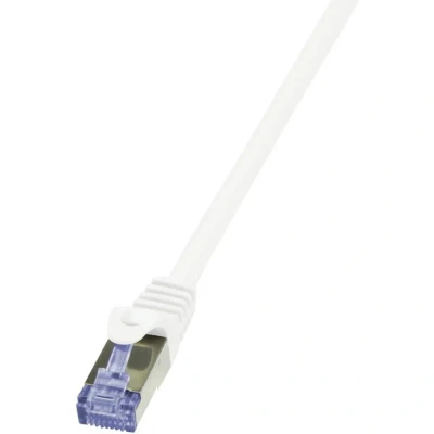 Immagine di LogiLink CQ4021S RJ45 cavo di rete, patch S/FTP 0.50 m Bianco contatti connettore dorati, Ritardante fiamma, con protezione 1 pz.
