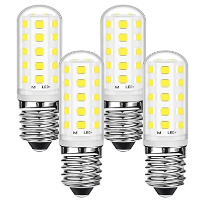 Immagine di Lampadina LED E14 3W Bianco Freddo 6000K 28W 33W Alogena Equivalente Risparmio Energetico, Lampadine Piccole Vite Edison per Macchina Da Cucire Cappa Congelatore, AC220 240V, Confezione 4